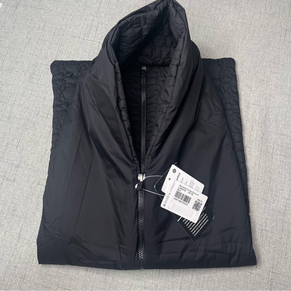 Lululemon Black Reversible Quilted Zip Scarf Unisex Nwt - Picture 10 of 14